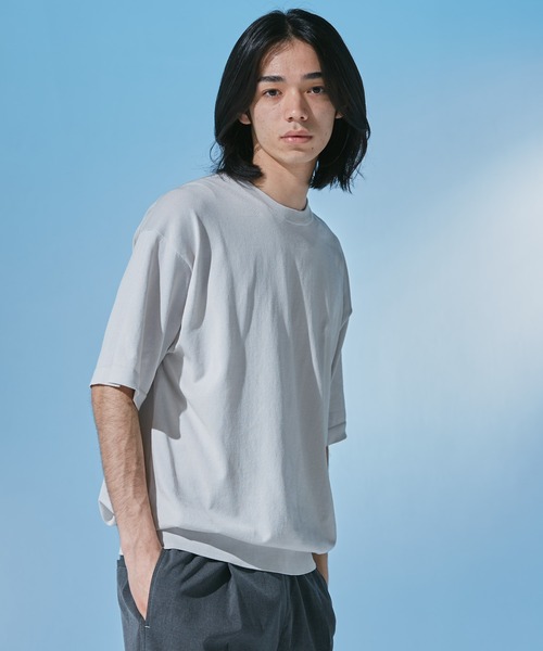 URBAN RESEARCH DOORS（アーバンリサーチドアーズ）の「『UR TECH』サマシェア クルーネックニット（ニット/セーター・メンズ・ブラウン系その他/グレー系その他/ネイビー・LARGE/MEDIUM）」の2枚目の写真