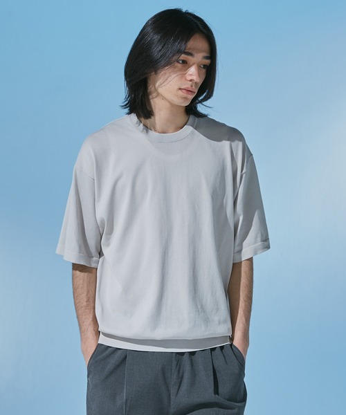 URBAN RESEARCH DOORS（アーバンリサーチドアーズ）の「『UR TECH』サマシェア クルーネックニット（ニット/セーター・メンズ・ブラウン系その他/グレー系その他/ネイビー・LARGE/MEDIUM）」の12枚目の写真