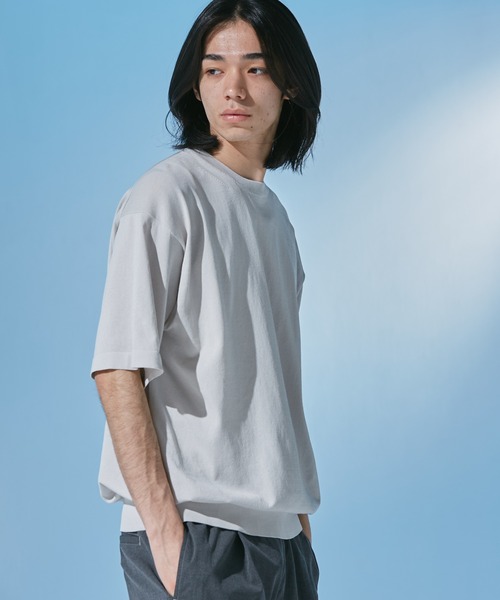 URBAN RESEARCH DOORS（アーバンリサーチドアーズ）の「『UR TECH』サマシェア クルーネックニット（ニット/セーター・メンズ・ブラウン系その他/グレー系その他/ネイビー・LARGE/MEDIUM）」の14枚目の写真