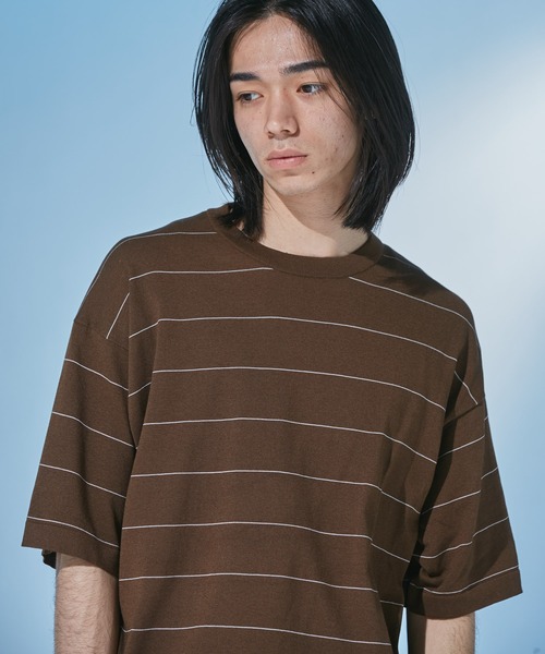 URBAN RESEARCH DOORS（アーバンリサーチドアーズ）の「『UR TECH』サマシェア クルーネックニット（ニット/セーター・メンズ・ブラウン系その他/グレー系その他/ネイビー・LARGE/MEDIUM）」の8枚目の写真