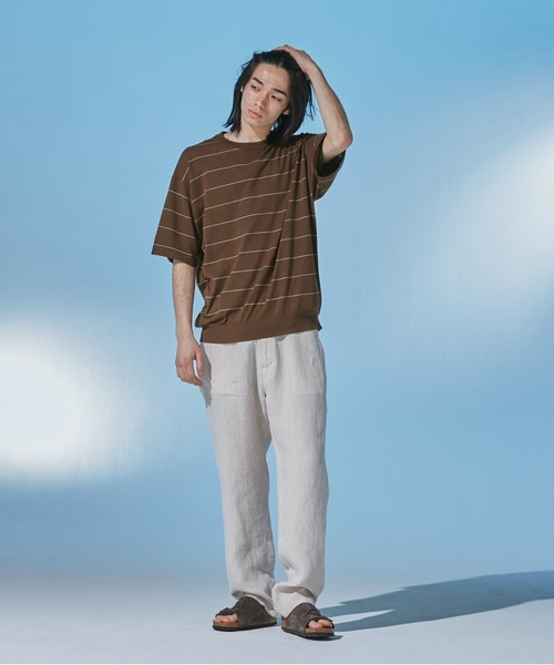 URBAN RESEARCH DOORS（アーバンリサーチドアーズ）の「『UR TECH』サマシェア クルーネックニット（ニット/セーター・メンズ・ブラウン系その他/グレー系その他/ネイビー・LARGE/MEDIUM）」の10枚目の写真