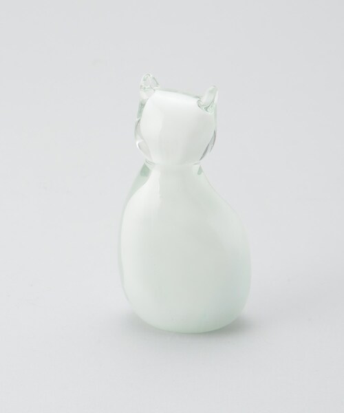 212 KITCHEN STORE(トゥワントゥキッチンストア)の「Glass Objet Cat ホワイト(インテリア雑貨・レディース・その他・00)」の1枚目の写真