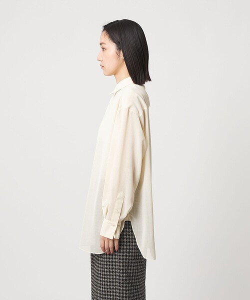 CITEN(シテン)の「<CITEN>エッセンシャルシアーシャツ(シャツ/ブラウス・レディース・ダークブラウン/オフホワイト/ライトブルー・S/M)」の12枚目の写真
