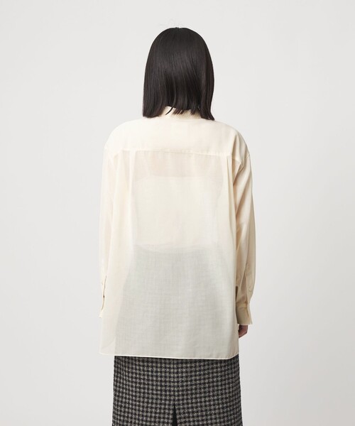 CITEN(シテン)の「<CITEN>エッセンシャルシアーシャツ(シャツ/ブラウス・レディース・ダークブラウン/オフホワイト/ライトブルー・S/M)」の13枚目の写真