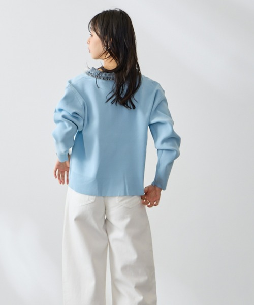 Anclear oui(アンクリアウィ)の「スポンディッシュデニム切替カーディガン(カーディガン/ボレロ・レディース・LT.Gray/サックスブルー系/PINK/Navy・F)」の22枚目の写真