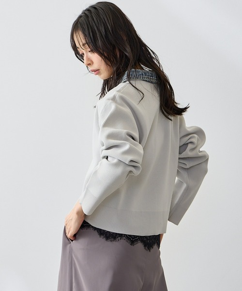 Anclear oui(アンクリアウィ)の「スポンディッシュデニム切替カーディガン(カーディガン/ボレロ・レディース・LT.Gray/サックスブルー系/PINK/Navy・F)」の7枚目の写真