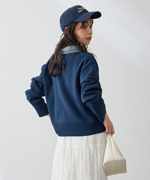 Anclear oui(アンクリアウィ)の「スポンディッシュデニム切替カーディガン(カーディガン/ボレロ・レディース・LT.Gray/サックスブルー系/PINK/Navy・F)」の14枚目の写真