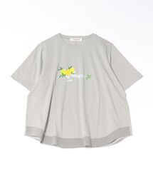 SUPER HAKKA | SUPER HAKKA×マツモトヨーコ 30/-天竺「レモンの島へ」プリント+刺繍Tシャツ(Tシャツ/カットソー)