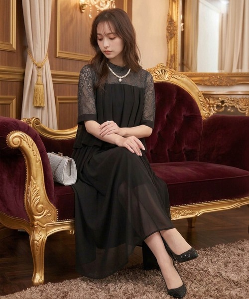 Cinderella(シンデレラ)の「ドレス ロングドレス パーティードレス 結婚式 ドレス ワンピース ロングワンピース フォーマル 謝恩会 成人式 二次会 同窓会 マキシ丈(ドレス・レディース・ダークグレー/ネイビー/ブラック・LARGE/MEDIUM/X-LARGE)」の1枚目の写真