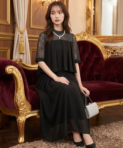 Cinderella(シンデレラ)の「ドレス ロングドレス パーティードレス 結婚式 ドレス ワンピース ロングワンピース フォーマル 謝恩会 成人式 二次会 同窓会 マキシ丈(ドレス・レディース・ダークグレー/ネイビー/ブラック・LARGE/MEDIUM/X-LARGE)」の5枚目の写真