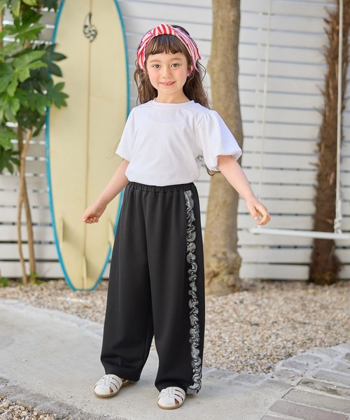 Piet（ピエット）の「サイドチュール スウェットパンツ（スウェットパンツ・キッズ・オフホワイト/ブラック・100/110/130/120）」の7枚目の写真