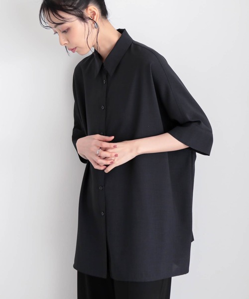 for/c(フォーシー)の「ドライオーバーシャツ【サスティナブル】(シャツ/ブラウス・レディース・オフホワイト/チャコール・M/L)」の11枚目の写真