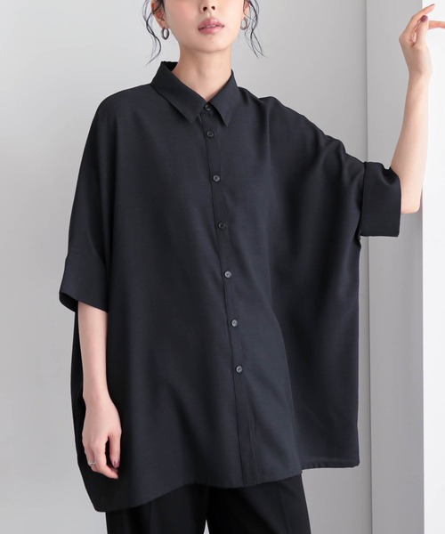 for/c(フォーシー)の「ドライオーバーシャツ【サスティナブル】(シャツ/ブラウス・レディース・オフホワイト/チャコール・M/L)」の12枚目の写真