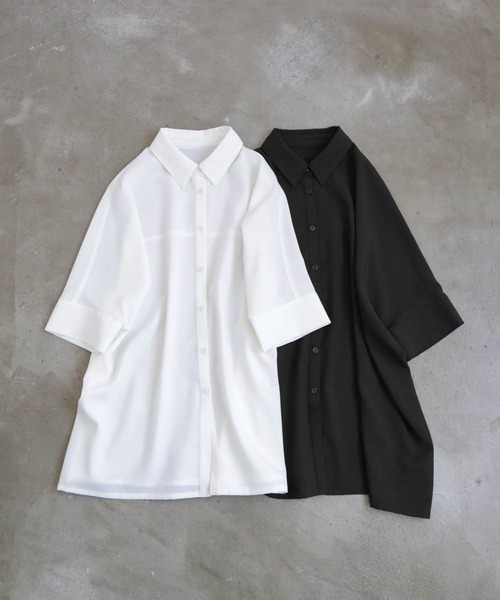 for/c(フォーシー)の「ドライオーバーシャツ【サスティナブル】(シャツ/ブラウス・レディース・オフホワイト/チャコール・M/L)」の22枚目の写真