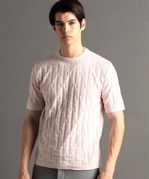 【ex/tra】リンクスグラフィカルアーガイル 半袖ニットTシャツ