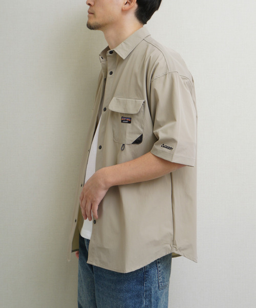 GERRY(ジェリー)の「GEERY 冷感ナイロンPUタスラン半袖シャツ(Tシャツ/カットソー・メンズ・ベージュ/ブラウン/ブラック・X-LARGE/LARGE/MEDIUM)」の3枚目の写真
