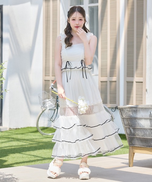 one after another NICE CLAUP(ワンアフターアナザーナイスクラップ)の「【Tulle Collection】チュールビスチェ(タンクトップ・レディース・アイボリー/ブラック/サックスブルー・FREE)」の14枚目の写真