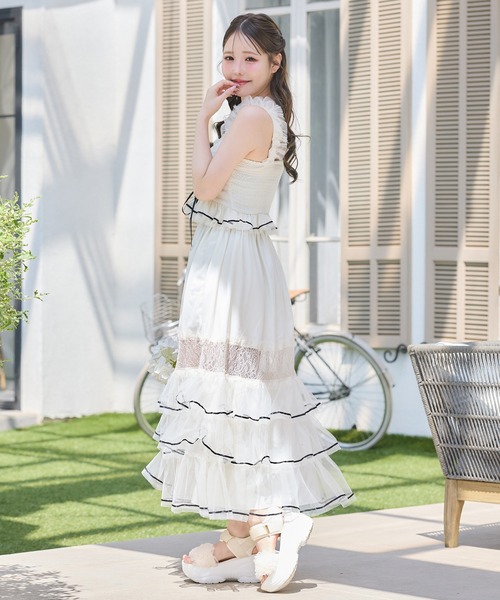 希少未使用★あちゃちゅむ　ナタリーレテ　チュールタンクトップ　刺繍リーフ柄 セール】【Tulle Collection】チュールビスチェ（タンクトップ）｜one