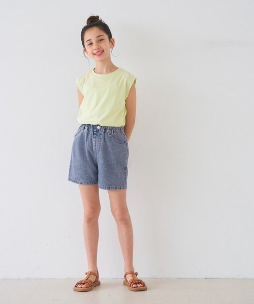 coca(coca)(コカ)の「キッズ デニムヒッププリントショートパンツ(デニムパンツ・キッズ・ブルー・120/130/140/150)」の2枚目の写真