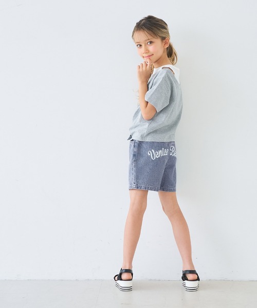 coca(coca)(コカ)の「キッズ デニムヒッププリントショートパンツ(デニムパンツ・キッズ・ブルー・120/130/140/150)」の8枚目の写真