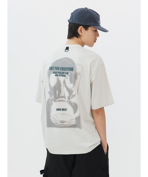 JAMIE WEST(ジェイミーウエスト)の「ビッグマスクウォッシュドTシャツ(ホワイト)(Tシャツ/カットソー・レディース・その他・X-LARGE/MEDIUM/LARGE)」の1枚目の写真