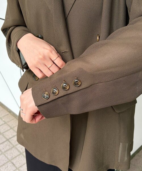 CAPRICIEUX LE'MAGE(カプリシューレマージュ)の「シアーWジャケット(テーラードジャケット・レディース・ブラウン/ベージュ/ブラック・38/36)」の5枚目の写真