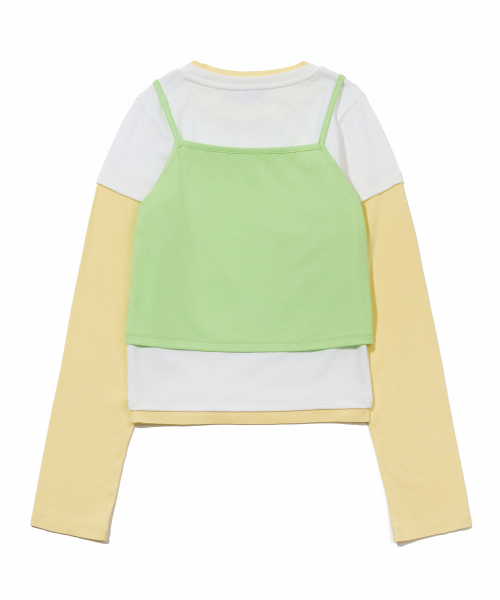 YOUHEE(ユヒ)の「3 LAYERED LONG SLEEVE T-SHIRTS_WHITE(Tシャツ/カットソー・レディース・その他・FREE)」の3枚目の写真