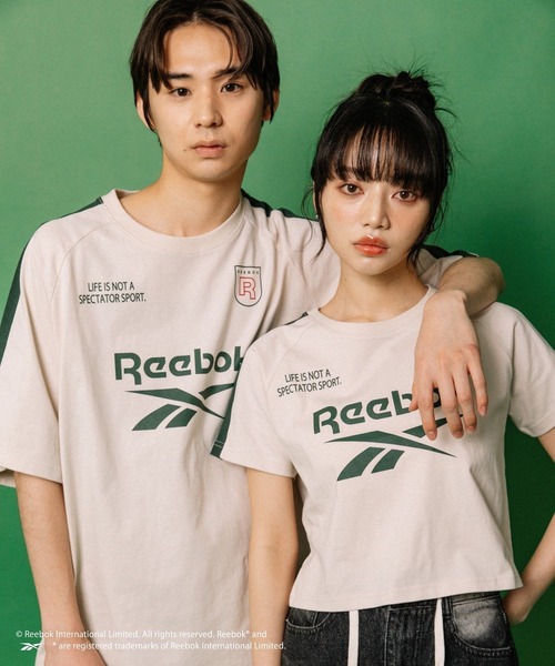 ALAND(エーランド)の「【ALAND別注】Reebok/ラグランTシャツ(Tシャツ/カットソー・レディース・ブラック/アイボリー/ブルー・SMALL/LARGE)」の1枚目の写真