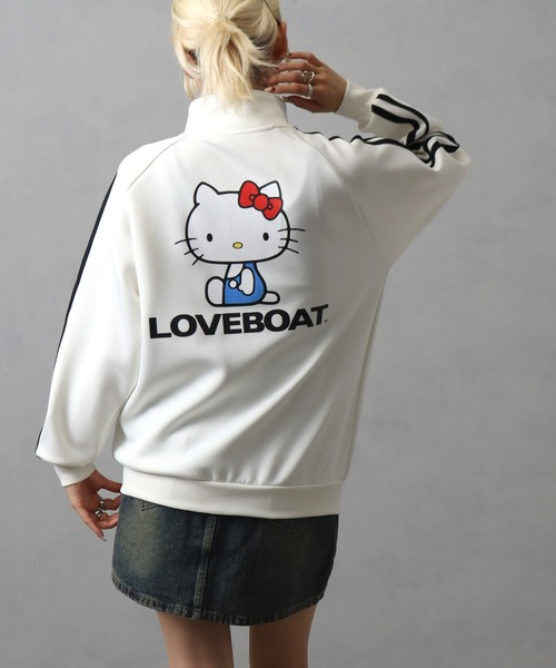 LOVE BOAT(ラブ・ボート)の「【HELLO KITTY/ハローキティ】×【LOVE BOAT/ラブボート】トラックジャケット(ジャージ・レディース・ホワイト/ブラック・M/S)」の2枚目の写真