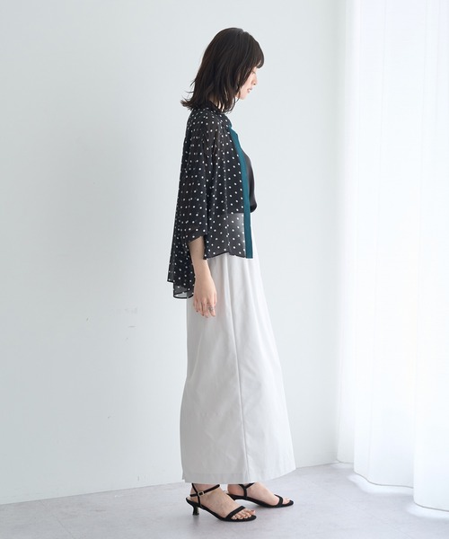 Editt by YECCA VECCA(エディットバイイェッカヴェッカ)の「【2点SET】キャミ付きシアードットシャツ(シャツ/ブラウス・レディース・ブラウン/ブラック・FREE)」の4枚目の写真