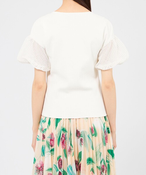 EPOCA(エポカ)の「【La maglia estate】 メッシュパフスリーブ ニットプルオーバー(Tシャツ/カットソー・レディース・チャコールグレー/グリーン/ホワイト・40)」の10枚目の写真