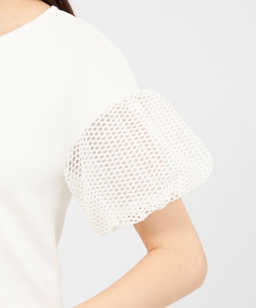 EPOCA(エポカ)の「【La maglia estate】 メッシュパフスリーブ ニットプルオーバー(Tシャツ/カットソー・レディース・チャコールグレー/グリーン/ホワイト・40)」の11枚目の写真