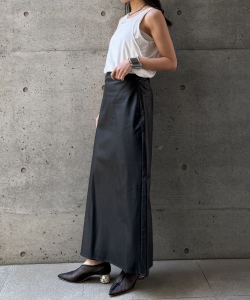 CIEL'AIR（シエルエアー）の「LAYERED TANK OVER CAMI（ｷｬﾐﾚｲﾔｰﾄﾞﾀﾝｸﾄｯﾌﾟ）（Tシャツ/カットソー・レディース・ブラック/オフホワイト・FREE）」の9枚目の写真