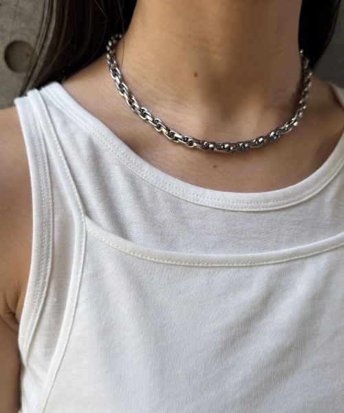 CIEL'AIR（シエルエアー）の「LAYERED TANK OVER CAMI（ｷｬﾐﾚｲﾔｰﾄﾞﾀﾝｸﾄｯﾌﾟ）（Tシャツ/カットソー・レディース・ブラック/オフホワイト・FREE）」の8枚目の写真