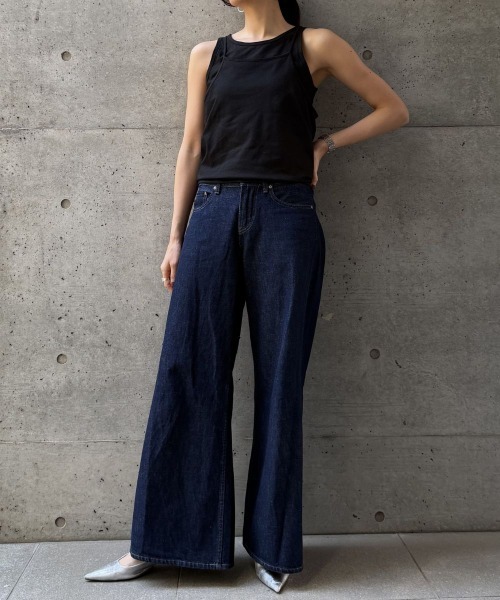 CIEL'AIR（シエルエアー）の「LAYERED TANK OVER CAMI（ｷｬﾐﾚｲﾔｰﾄﾞﾀﾝｸﾄｯﾌﾟ）（Tシャツ/カットソー・レディース・ブラック/オフホワイト・FREE）」の11枚目の写真