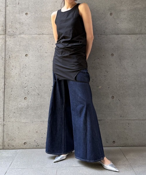CIEL'AIR（シエルエアー）の「LAYERED TANK OVER CAMI（ｷｬﾐﾚｲﾔｰﾄﾞﾀﾝｸﾄｯﾌﾟ）（Tシャツ/カットソー・レディース・ブラック/オフホワイト・FREE）」の17枚目の写真