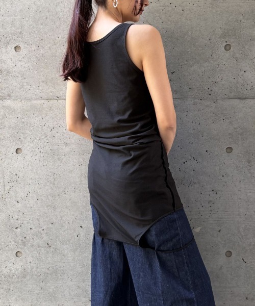 CIEL'AIR（シエルエアー）の「LAYERED TANK OVER CAMI（ｷｬﾐﾚｲﾔｰﾄﾞﾀﾝｸﾄｯﾌﾟ）（Tシャツ/カットソー・レディース・ブラック/オフホワイト・FREE）」の20枚目の写真