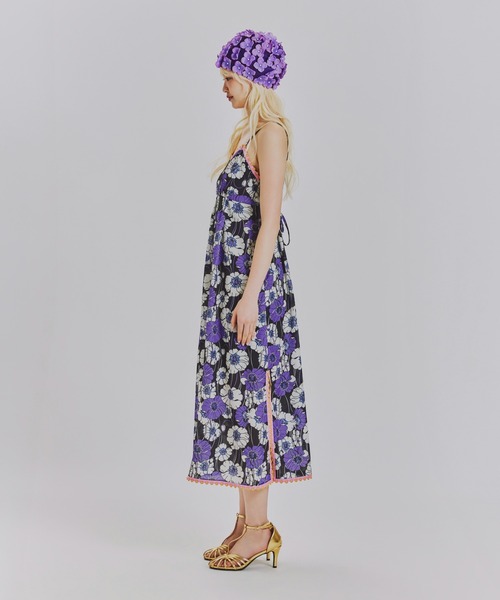anna sui nyc(アナ スイ エヌ ワイ シー)の「サマーレトロフラワーキャミドレス(ワンピース・レディース・グリーン/パープル・FREE)」の13枚目の写真