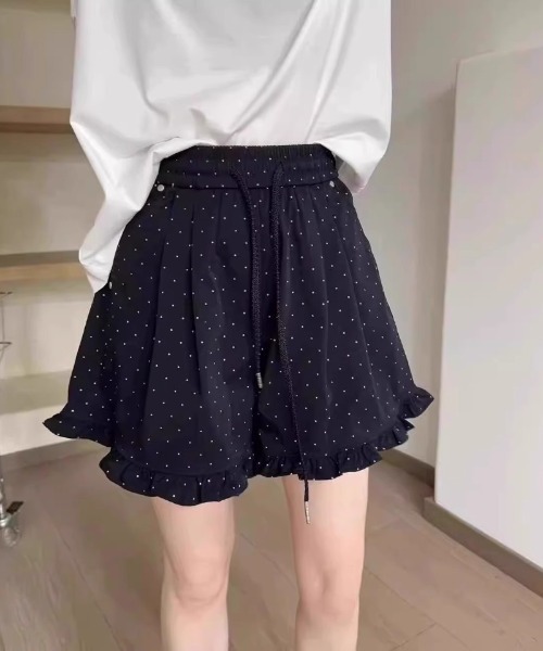 Ritzy(リッツィー)の「ドット柄 × フリル キュロット風ミニスカート(その他パンツ・レディース・ドット/ブラック・M)」の3枚目の写真