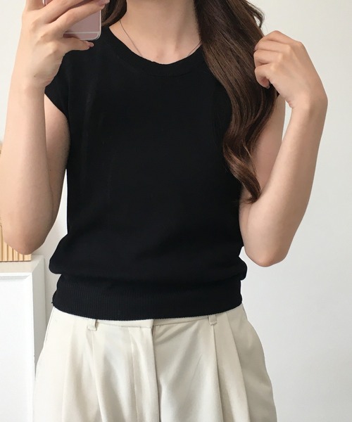 RME.(アールエムイー)の「フレンチスリーブサマーニットソー(Tシャツ/カットソー・レディース・イエロー/パープル/グリーン/レッド/ホワイト/カーキ/ブラック/アイボリー・FREE)」の20枚目の写真