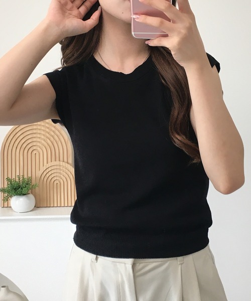 RME.(アールエムイー)の「フレンチスリーブサマーニットソー(Tシャツ/カットソー・レディース・イエロー/パープル/グリーン/レッド/ホワイト/カーキ/ブラック/アイボリー・FREE)」の17枚目の写真