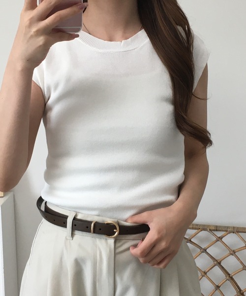 RME.(アールエムイー)の「フレンチスリーブサマーニットソー(Tシャツ/カットソー・レディース・イエロー/パープル/グリーン/レッド/ホワイト/カーキ/ブラック/アイボリー・FREE)」の10枚目の写真