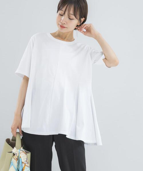 URBAN RESEARCH ROSSO WOMEN(アーバンリサーチ ロッソ)の「PROTAGONISTA ASYMMETRY DESIGN T-SHIRTS(Tシャツ/カットソー・レディース・カーキ/チャコールグレー/ホワイト・FREE)」の9枚目の写真