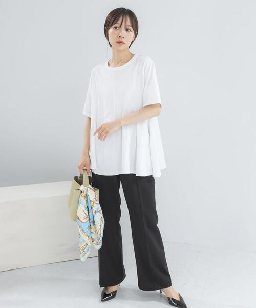 URBAN RESEARCH ROSSO WOMEN(アーバンリサーチ ロッソ)の「PROTAGONISTA ASYMMETRY DESIGN T-SHIRTS(Tシャツ/カットソー・レディース・カーキ/チャコールグレー/ホワイト・FREE)」の13枚目の写真