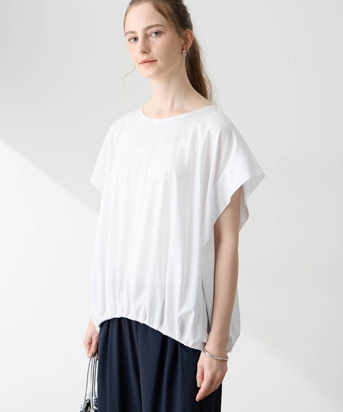 LE SOUK HOLIDAY（ルスークホリデー）の「イージーエレガンスブラウスバルーンTシャツ（シャツ/ブラウス・レディース・オフホワイト/チャコールグレー/ブルー・M/L）」の14枚目の写真