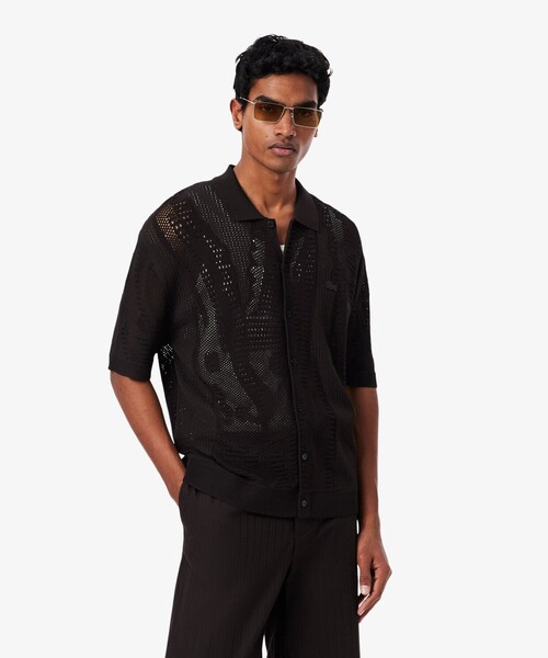 LACOSTE(ラコステ)の「レースニットクロコダイル シアーシャツ(シャツ/ブラウス・メンズ・ブラウン・2/4/3/5)」の3枚目の写真