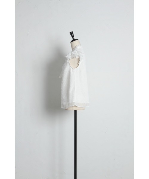 tocco closet(トッコ クローゼット)の「ネックフリルリボン付きドビードットフレアスリーブブラウス(シャツ/ブラウス・レディース・オフホワイト/ブラック・M)」の20枚目の写真