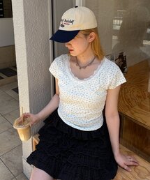 w closet | 【花柄/無地】レース使いT 夏服(Tシャツ/カットソー)