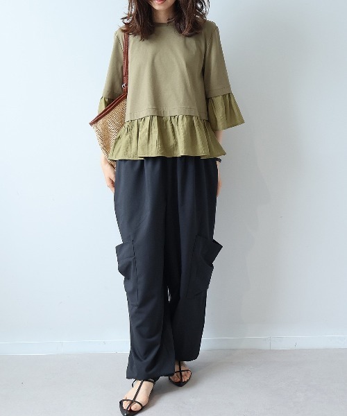 leswel（レスウェル）の「【M/L】イージーカーゴパンツ（その他パンツ・レディース・ブラック/ベージュ/カーキ・M/L）」の6枚目の写真