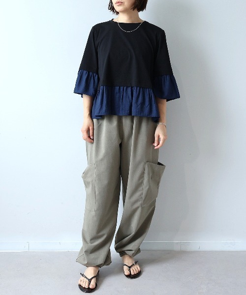 leswel（レスウェル）の「【M/L】イージーカーゴパンツ（その他パンツ・レディース・ブラック/ベージュ/カーキ・M/L）」の12枚目の写真